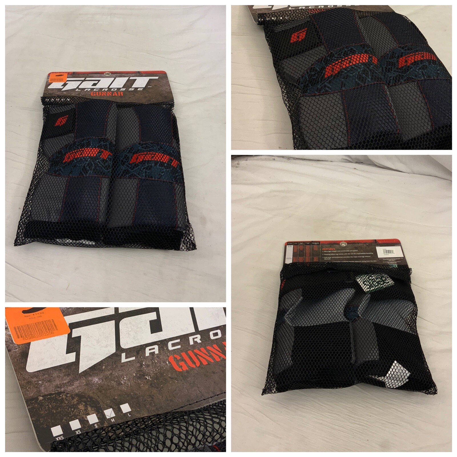 Gait Lacrosse Elbow Pads M Gray Blue Gunnar Mens NWT YGI Y0EB33 eBay