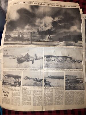 1942 FEBRUARY 3 Worcester Telegram Gazette- PEARL HARBOR SNEAK ATTACK PICS-4pgs