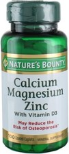 Nature's Bounty Calcium Magnesium Zinc with Vitamin D3 100 Vits Coated Caplets