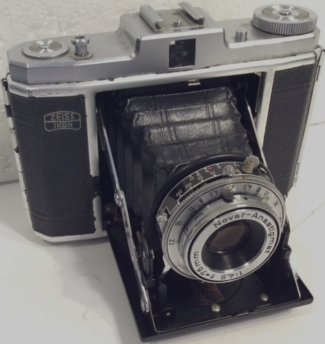Zeiss Ikon Nettar 518/16 Folding 120 Film Camera, Novar 75mm f/4.5 Lens, Velio - Afbeelding 1 van 10