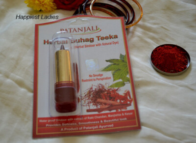 Patanjali Herbal Suhag Teeka Sindoor -Kumkum -Natural Dye-3 Gram - Free Ship