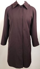 Jacqueline Ferrar Ladies Lined Coat Mac Size Small Wine Red Burgundy