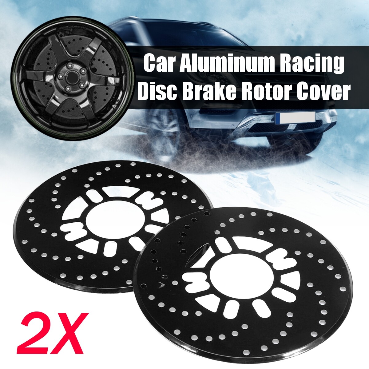 Jeu De 2 Couvre-disques De Frein Alu Argenté Pour SUV/voiture - Décoratif, Diamètre 26cm