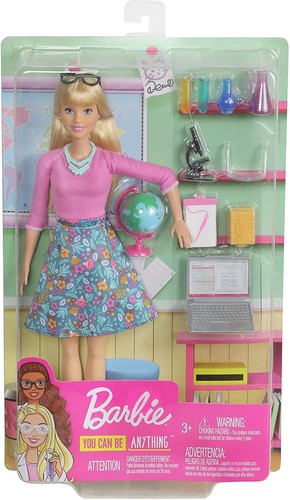 Poupée Barbie AA Professeur Des écoles - You Can Be 2019 Mattel GJM30 - Boîte Abîmée