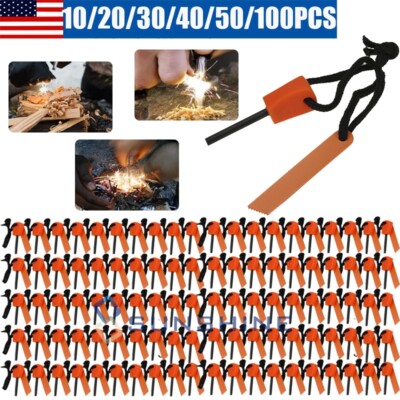 Bulks Flint Fire Starter Magnesium Steel Striker Camping Emergency Survival Gear