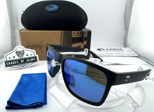 COSTA DEL MAR PAUNCH XL MATTE BLACK BLUE MIRROR 580G POLARIZED GLASS SUNGLASSES