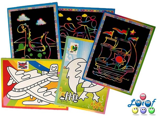 50 X Kratzbild Ca 17X13 Cm Mitgebsel Tombola Geburtstag Schule Kita Kindergarten-image