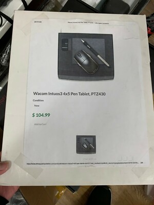 NEW in BOX Wacom Intuos 3 Digital Tablet 4x5 PTZ430