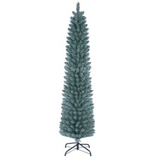 6 FT Artificial Pencil Christmas Tree,320 Lush Branch Tips, Folding Metal Stand