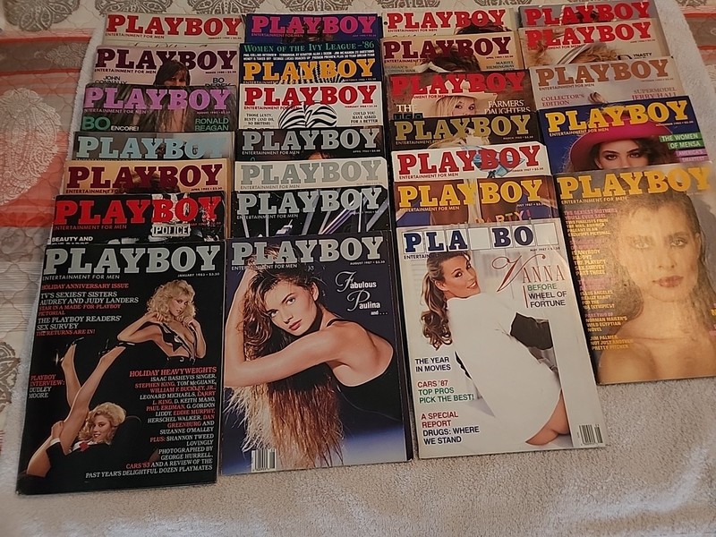 Vintage 1980's Playboy Magazines Total Of 26. Buyer Pays Shipping From 46970