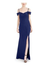 NIGHTWAY Womens Full-Length Dress Cold Shoulder Evening Crisscross Back
