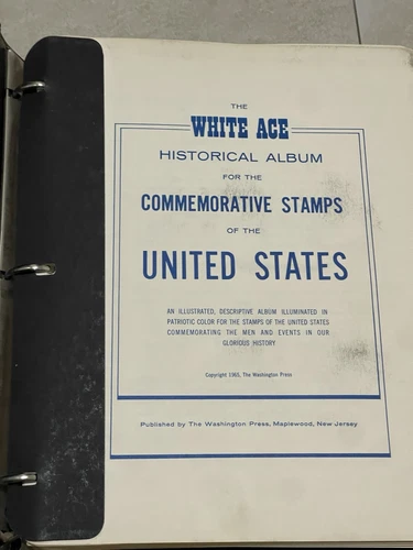 US White Ace Commemorative Stamp Album Book Historical