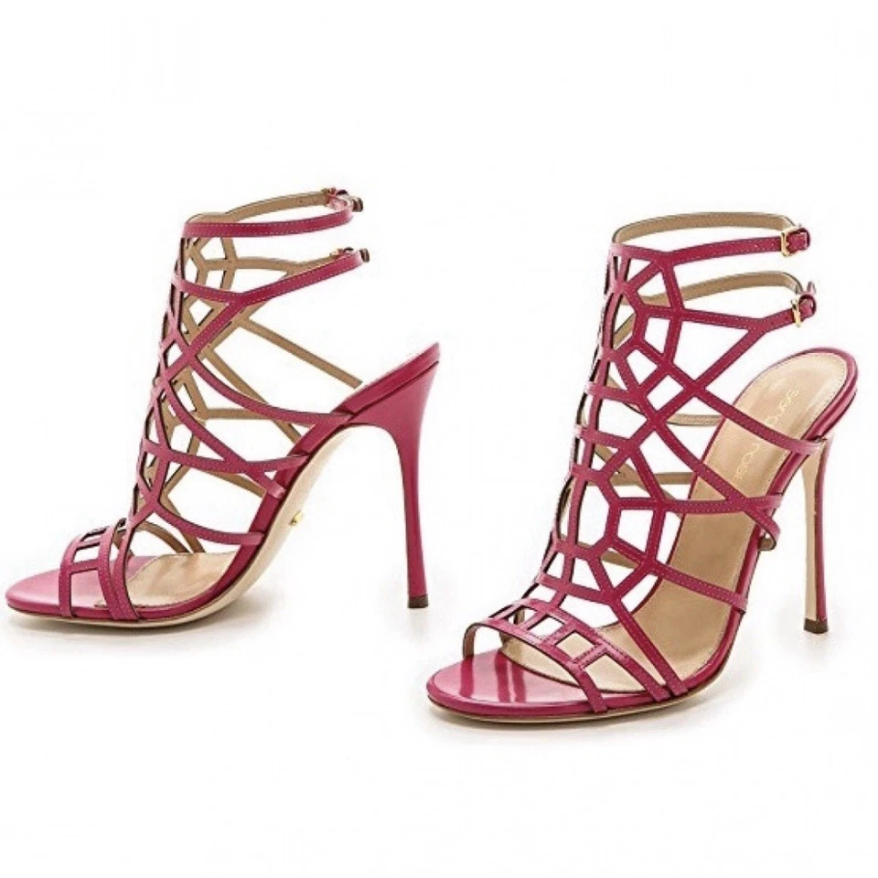 Sandalia Tacones Sergio Rossi Cuero Enjaulado Foto 4 de 4