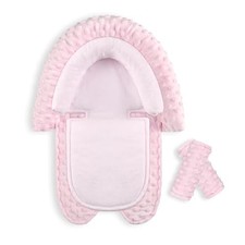 Infant Car Seat Insert, Baby Car Seat Head Body Support with 2 Straps Pink