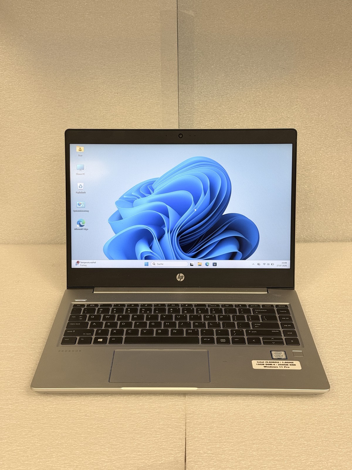 HP ProBook 440 G6 Intel Core i5-8265U 16GB 256GB SSD 14" FHD Win11 Pro QWERTY