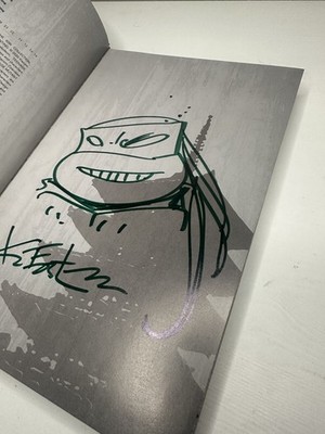 SIGNED / SKETCHED BY EASTMAN TEENAGE MUTANT NINJA TURTLES IDW VOL 1 HC