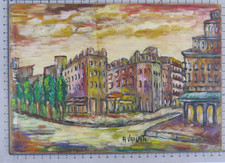 QUADRO AD OLIO VEDUTA DI MILANO OPERA FIRMATA DEL PITTORE ATTILIO VAILATI B5