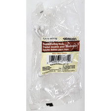 Gatehouse Double Prong Clothes Cap Coat Wall Hook 0046201 White