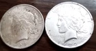 1923 and 1924 $1 Peace Silver Dollars-These are Quite Soiled