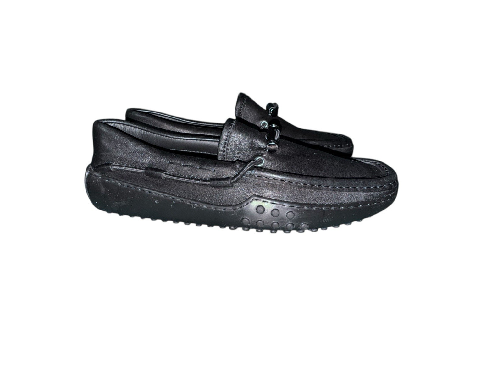 Tod's Black Leather City Gommino Loafers US 6.5