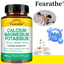 Calcium  Magnesium  Potassium Capsules - Cardiovascular Health - 120 Capsules