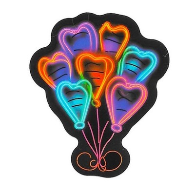 Retro Neon Heart Balloons Sticker Valentine Gift Cyberpunk Aesthetic Vinyl Cute