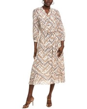 Elie Tahari Mila Midi Dress Women's White L