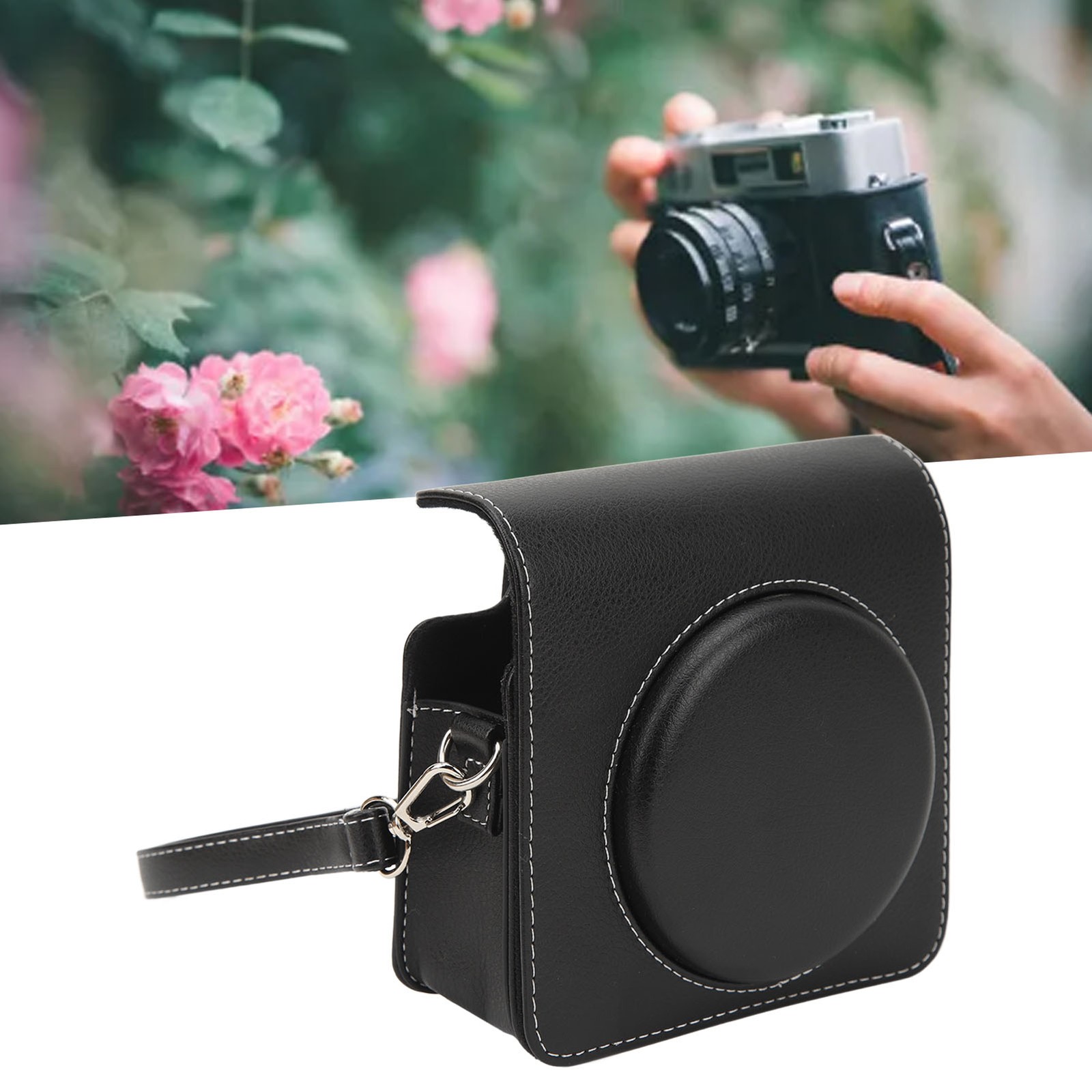 Vintage PU Leather Camera Bag With Multiple Compartments For SQ40 Popular