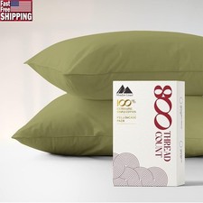Egyptian Cotton Pillowcase Set 800 TC Soft Durable Breathable Cozy Hotel Quality