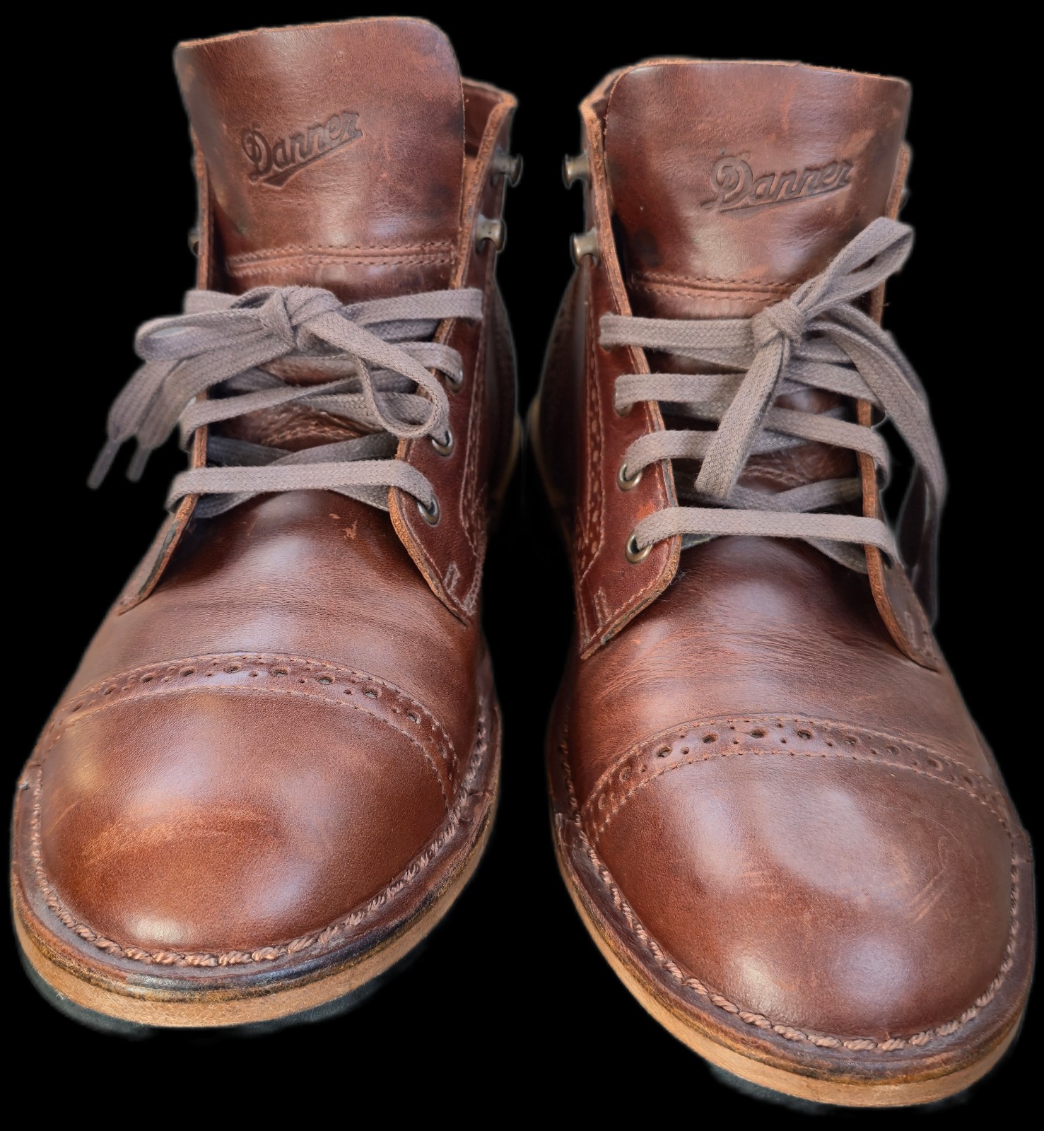 Danner Jack II Brogue Boots - Dare Coffee Brown Leather - Si