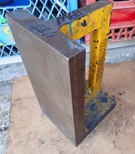 LOT M68  8"X9"X 16" CAST IRON HEAVY ANGLE PLATE MACHINIST SETUP TOOLING