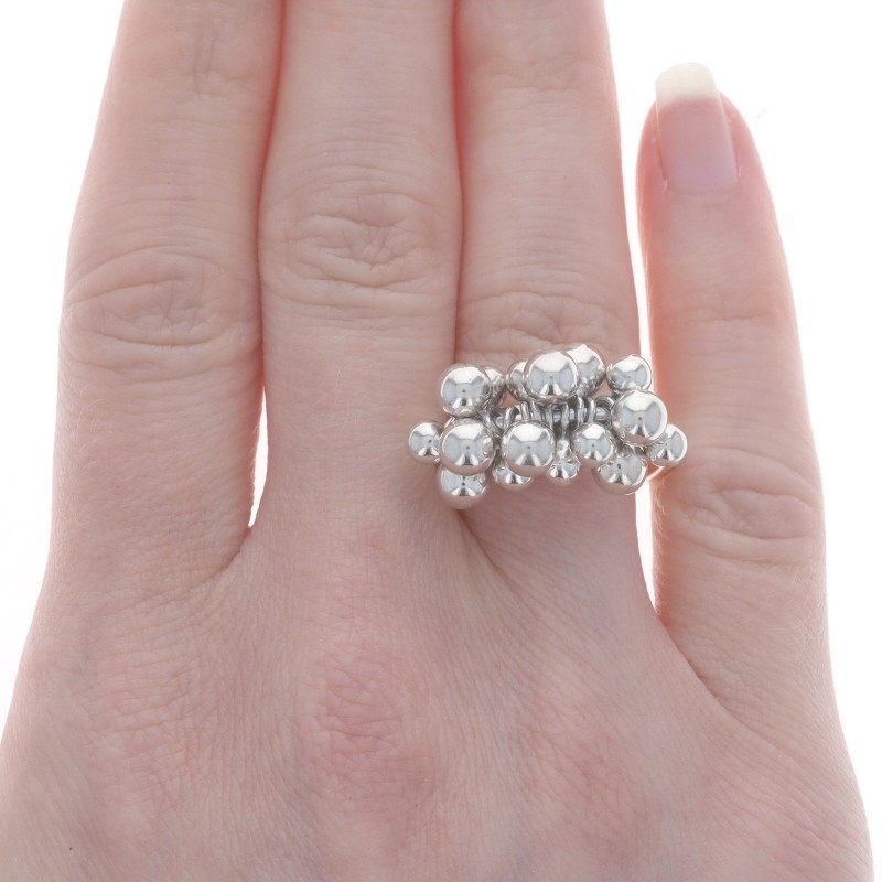 Sterling Silver Ball Dot Statement Ring - 925 Bub… - image 2