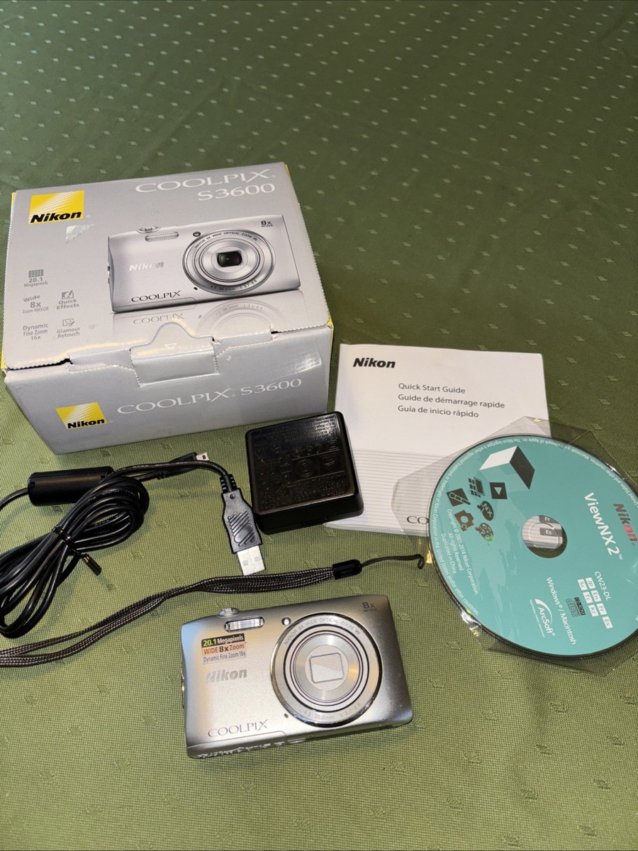 Nikon COOLPIX S3600 20.1MP Compact Digital Camera 8x Zoom From