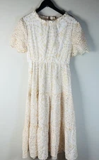 Baltic Born Dress Eyelet MIDI Ivory Size L * Read