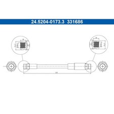 ATE 24.5204-0173.3 Bremsschlauch für SEAT VW SKODA AUDI ARONA IBIZA POLO TAIGO