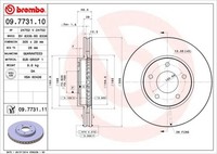 Bremsscheibe 09.7731.11 Brembo FüR Jaguar Daimler
