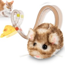 Migipaws Interactive MigiMouse Cat Toy 360° Rolling & Spin with Mesh Brown 