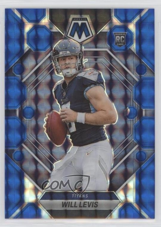 2023 Panini Mosaic Rookies Blue Mosaic Prizm 25/99 Will Levis #377 o8g
