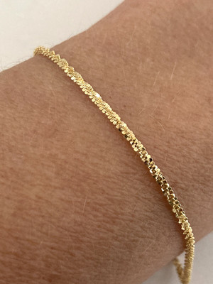 Italienisches Armband Veronese Sterlingsilber 925 verklebt 18 Karat Gold 20 cm