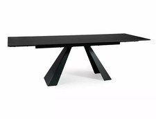 Table À Manger Extensible 160-240CM En Céramique Sahara Noir Rectangulaire