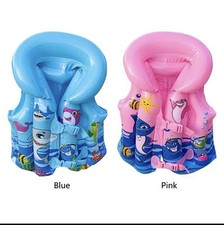 Kids Inflatable Swim Vest   Blue   Size M  Toddler Life Jacket for Pool  Beach