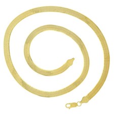 18K Yellow Gold Filled 16inch 5mm wide Italian Herringbone Choker Chain Necklace