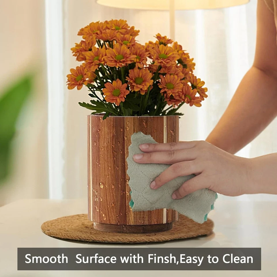 Suporte de utensílio de madeira de acácia para balcão de cozinha, rotação 360° 7,3" madeira grande - Imagem 2 de 4