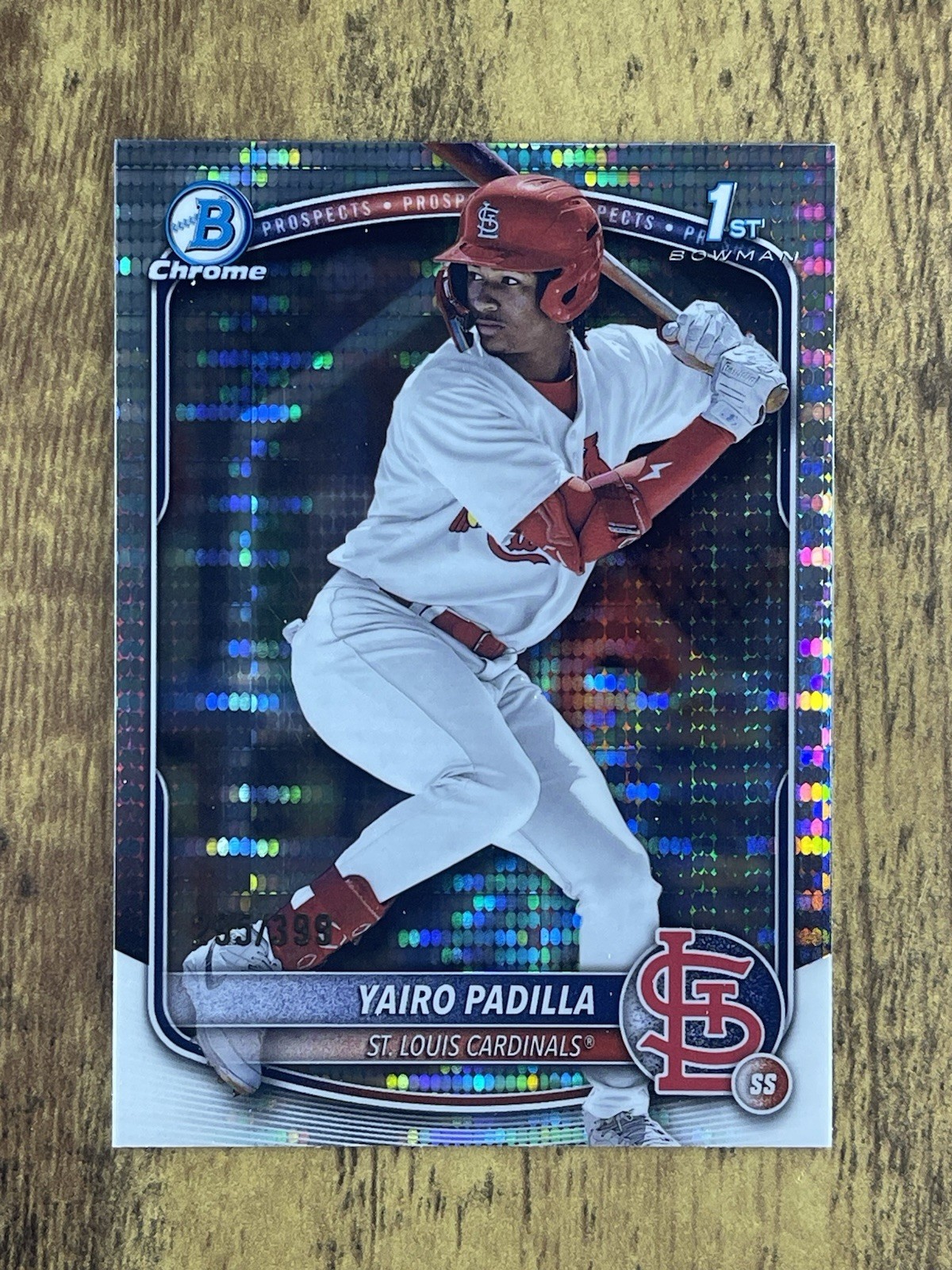 2025 Bowman Chrome Yairo Padilla /399 Pulsar refractor 1st Bowman Cardinals
