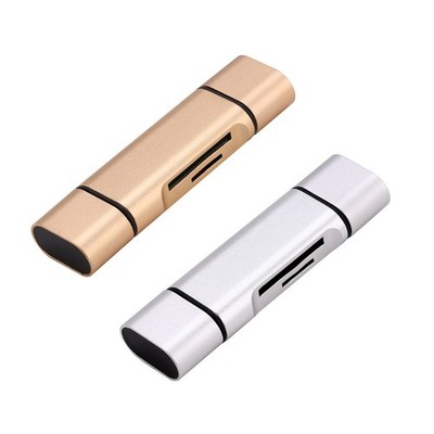 Alloy for Shell USB Type C Mircro USB in One Card Reader Micro USB OTG Adapter