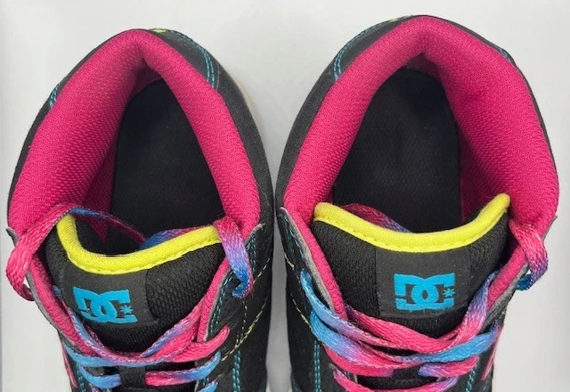 DC Shoes Womens SZ 7.5 Manteca 4 Mid Skate Shoes Black/Pink/Blue-1033 - Image 3 of 4