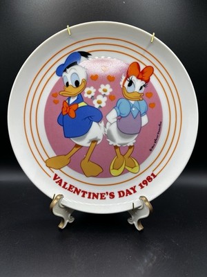 VTG Disney Valentine's Day 1981 Schmid Collector Plate Donald & Daisy Be Mine