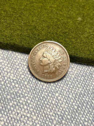 (#101276) Indian Head Cent: 1866. VG/Fine