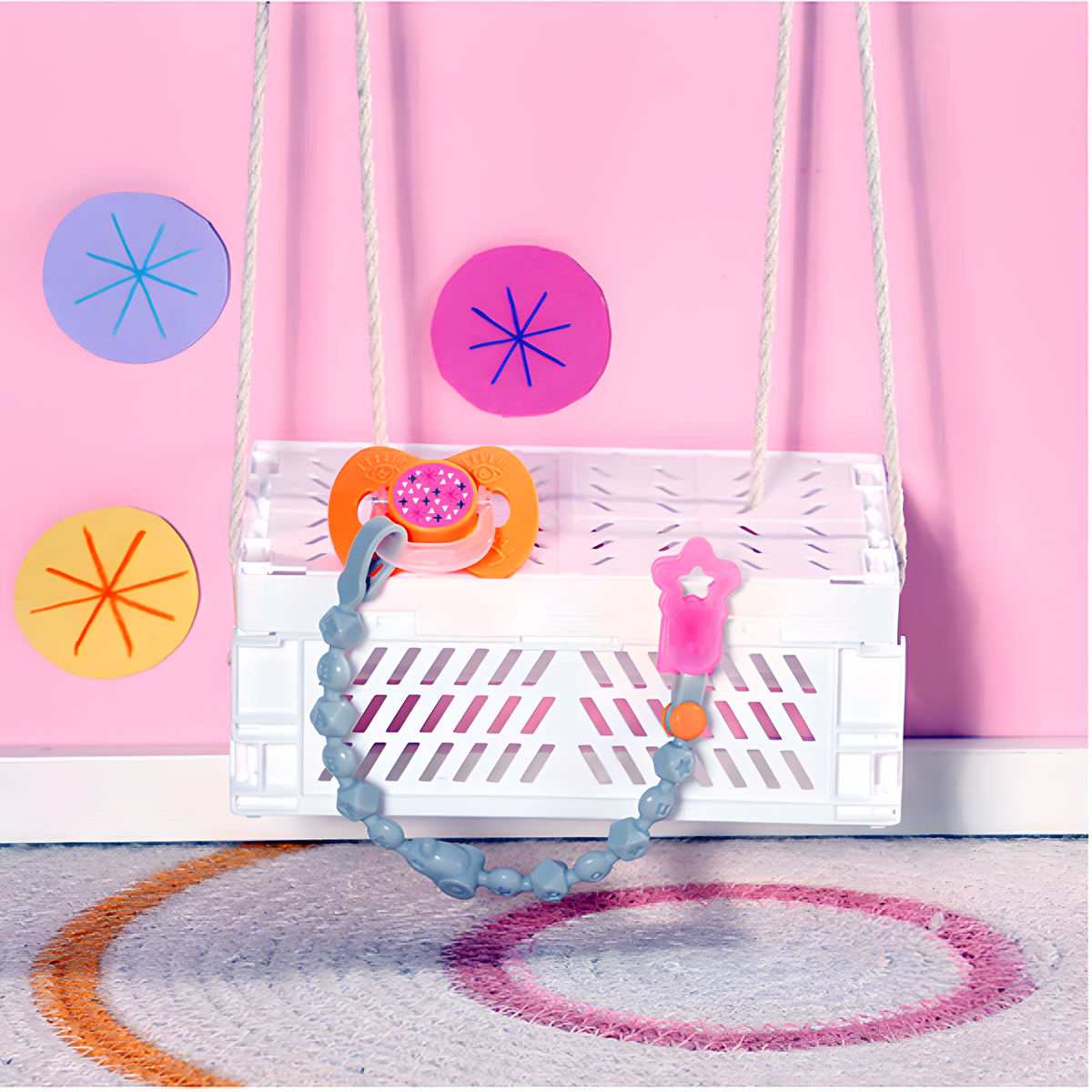 BABY Born 832486 – Tétine Magique Et Chaîne Pour Poupée 43 Cm – Assortiment De 2 Couleurs – Zapf Creation – Accessoire Compatible