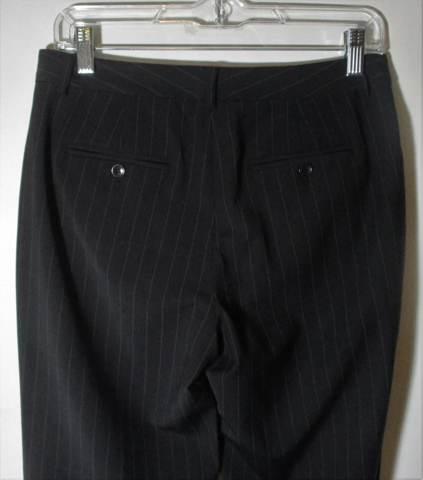 Pantalones de vestir para mujer CALVIN KLEIN negros a rayas de lana talla 4 Foto 4 de 4